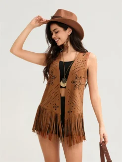 Women's Summer Tassel Vest Coat Hollow