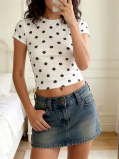 Women's Summer Crop Top Short Sleeve